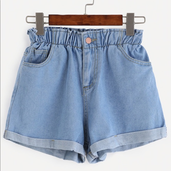 elastic denim shorts! never worn! - Picture 1 of 1
